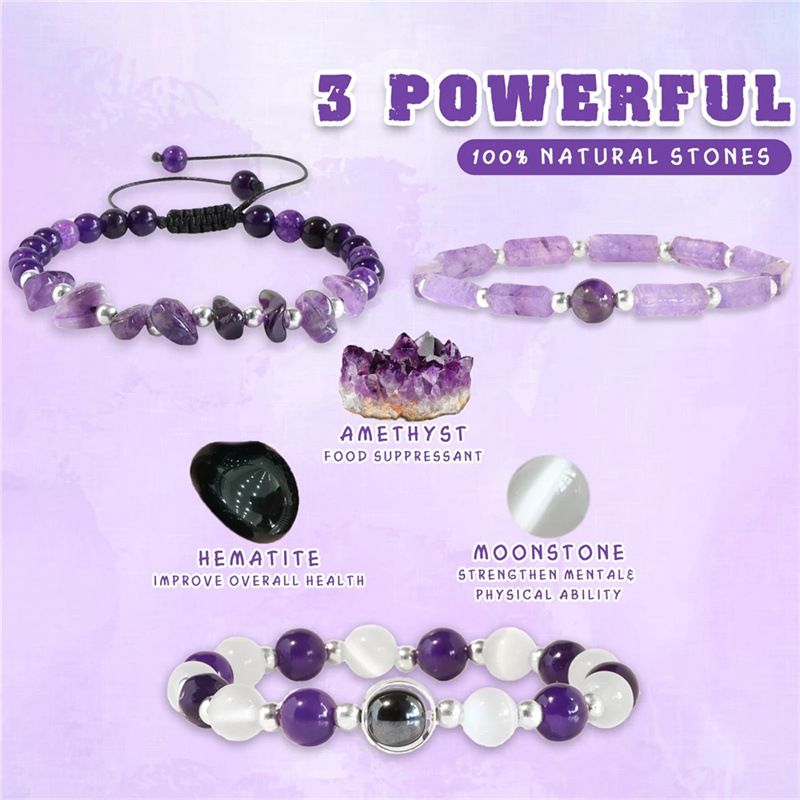 Body Jewelry Changing Kit - 3 unids/set pulsera de amatista purificadora