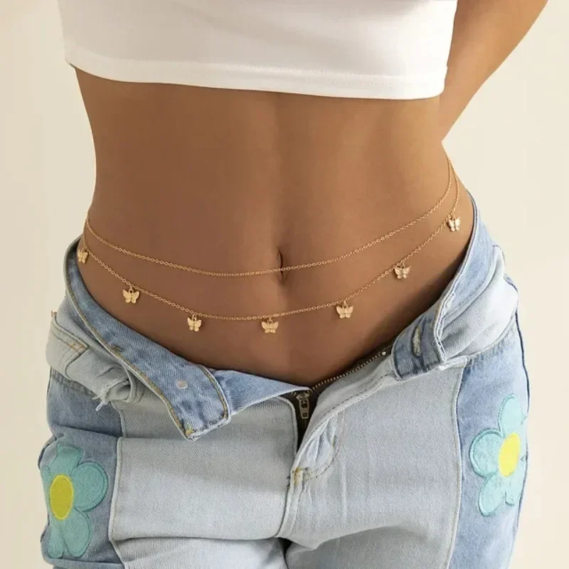 Body Jewelry Beach - Abalorio nuevo, cadena de mariposa de