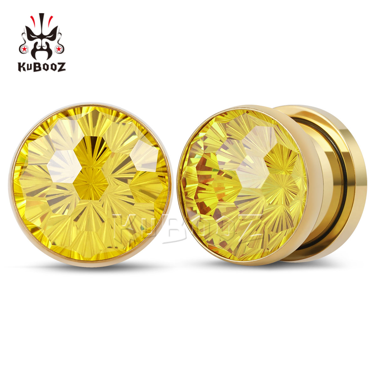 Yellow Body Jewelry - Tapones para los oídos con corte