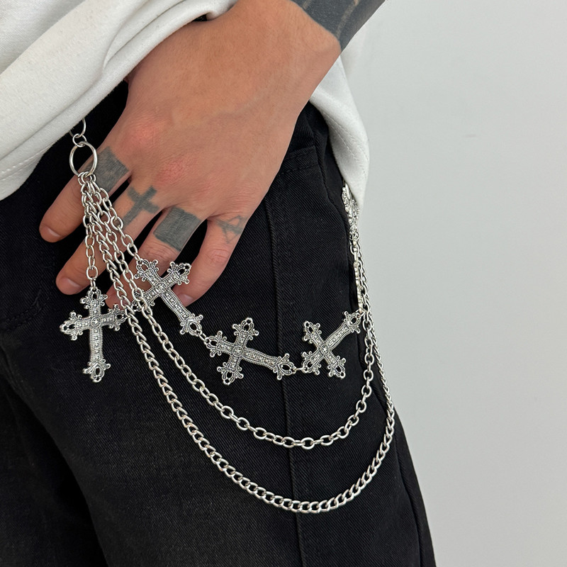 Body Jewelry Men - Cadena de pantalones de Metal Punk