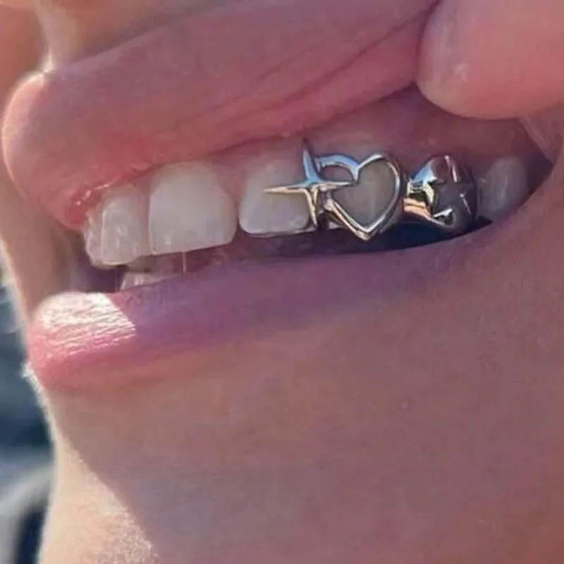 Body Jewelry Men - Gorros de dientes de corazón huecos