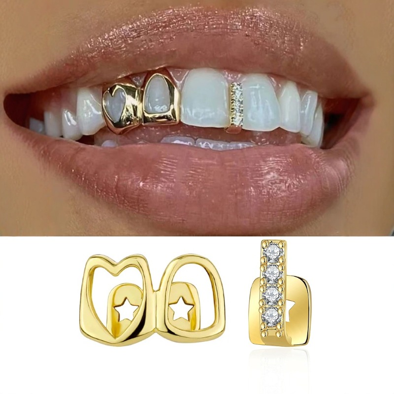 Body Jewelry Changing Kit - Juego de Joyería Dental Golden Grillz