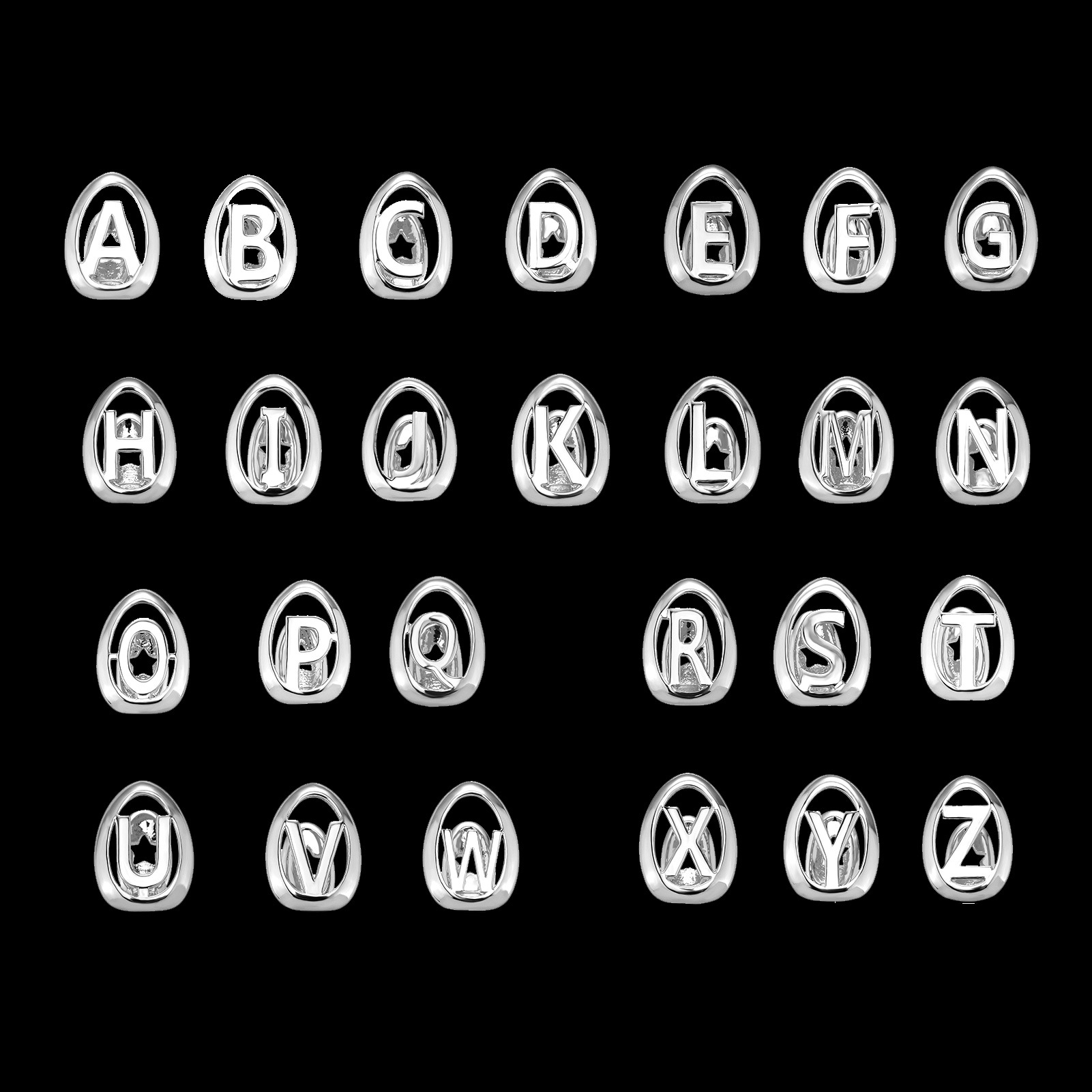 YOUNGX 26 letras iniciales die - Body Jewelry Men reseña y precio