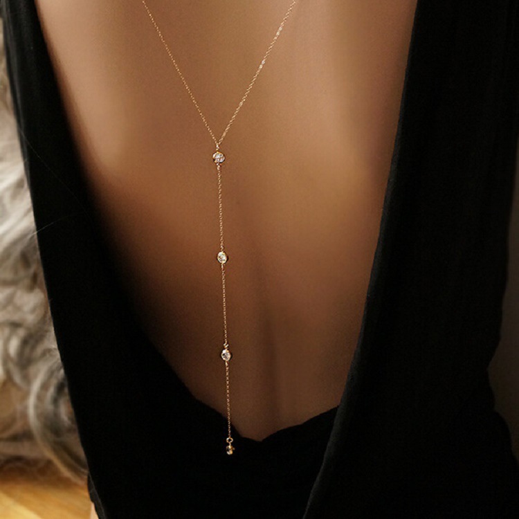 Nuevo collar de cadena trasera - Body Jewelry Beach reseña y precio