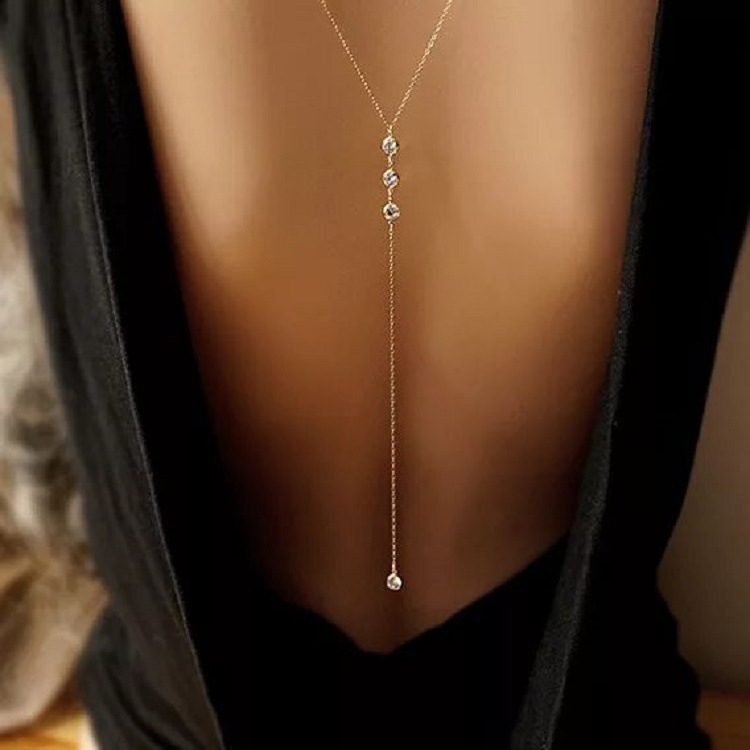 Nuevo collar de cadena trasera - Body Jewelry Beach reseña y precio