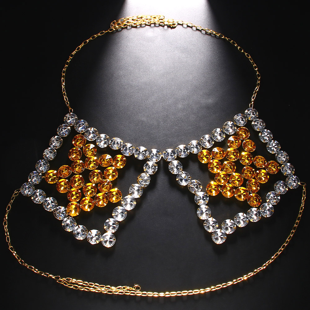 Collar de cadena de pecho con  - Yellow Body Jewelry reseña y precio