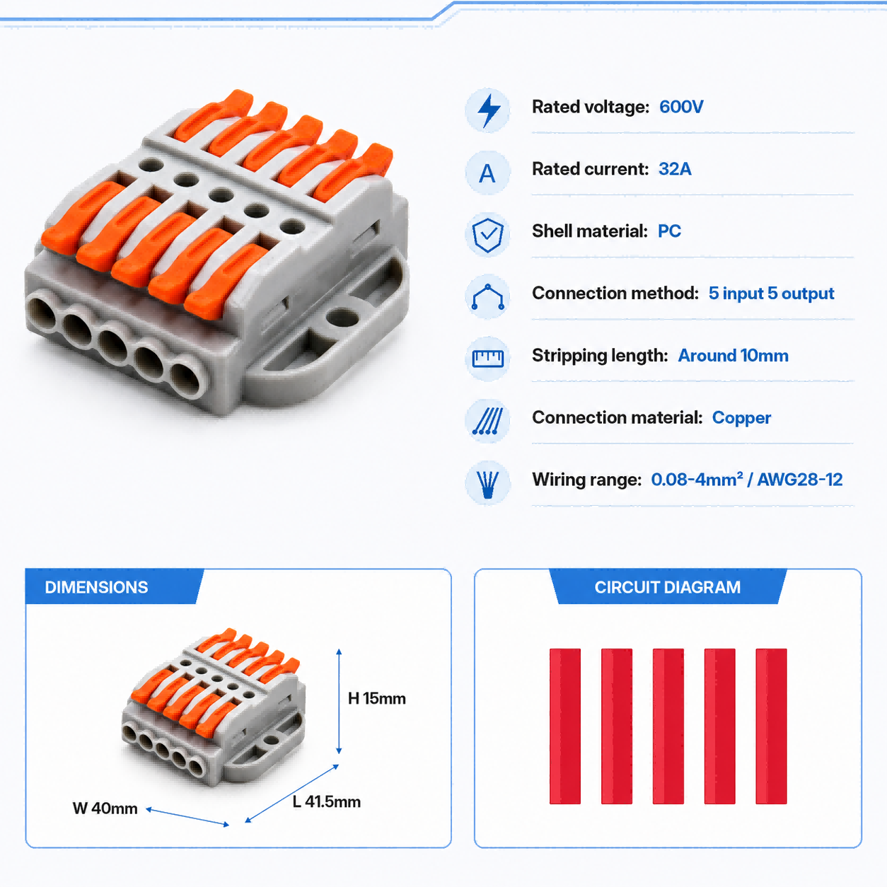 Conectores de Cable de 2-30 Pi - Threadless Push Pin reseña y precio