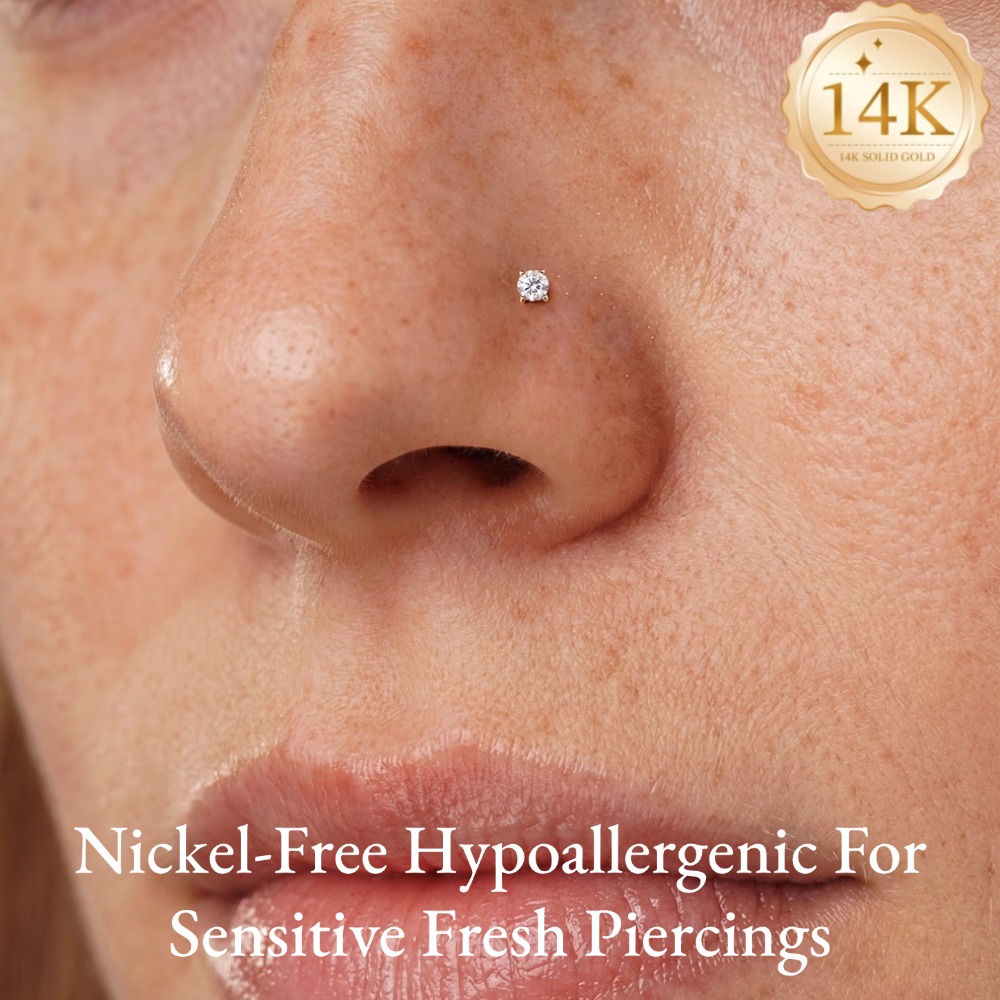 Piercing de Nariz en Forma de  - Yellow Body Jewelry reseña y precio